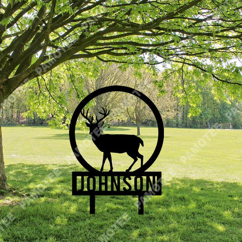 Custom Name Deer Metal Sign, Hunting Yard Sign, Laser Cut Art, Metal Laser Cut Metal Signs Custom Gift Ideas