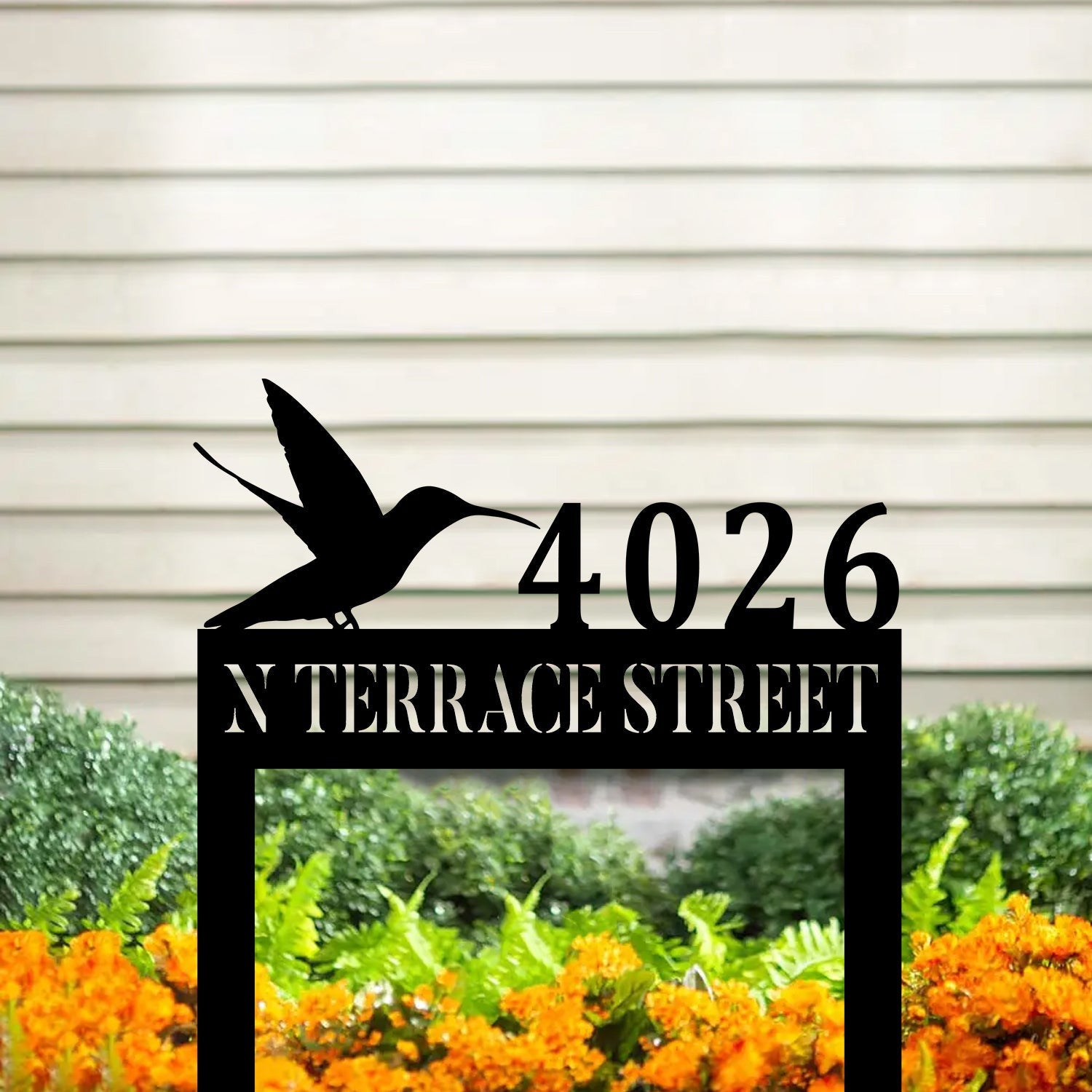 Customized Address Hummingbird Metal Sign, Garden Art, Metal Laser Cut Metal Signs Custom Gift Ideas