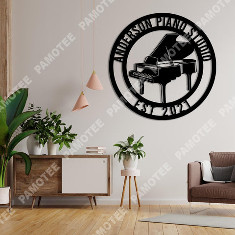 Customized Name And Date Piano Metal Sign, Piano Shop Decoration, Metal Laser Cut Metal Signs Custom Gift Ideas