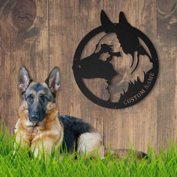 Personalized German Shepherd Metal Wall Decor, Cut Metal Sign, Metal Wall Art, Metal House Sign, Metal Laser Cut Metal Signs Custom Gift Ideas