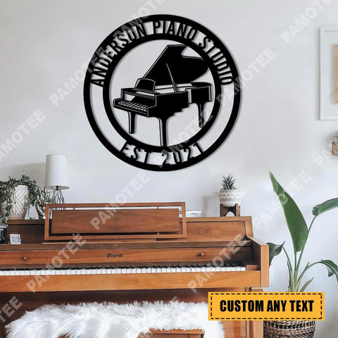 Customized Name And Date Piano Metal Sign, Piano Shop Decoration, Metal Laser Cut Metal Signs Custom Gift Ideas