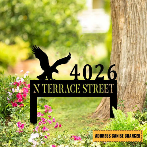 Custom Address Number Bald Eagle Metal Art, Home Decoration, Metal Laser Cut Metal Signs Custom Gift Ideas