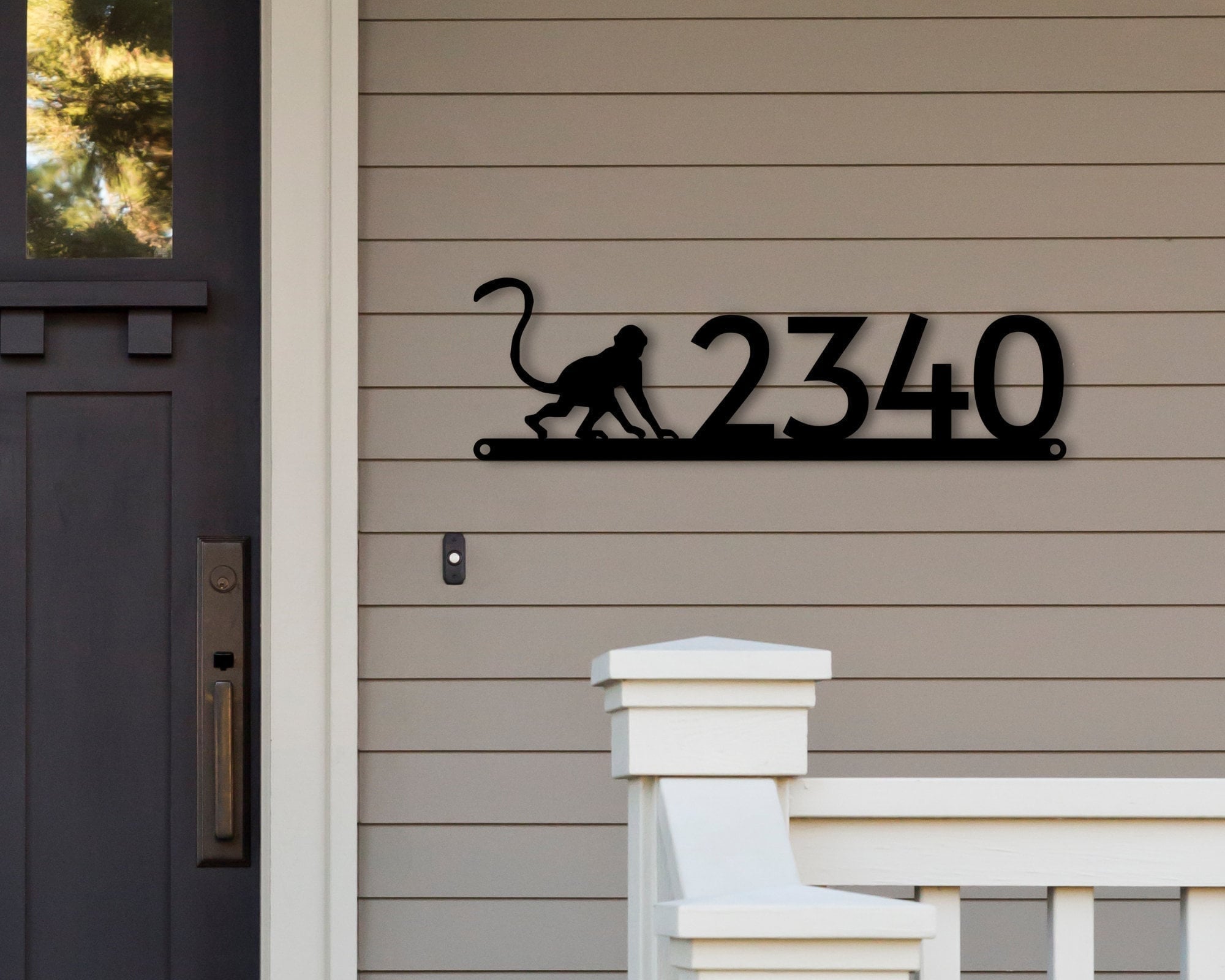 Monkey Address Sign, Monkey Sign, Monkey Decor, Address Sign, Animal Theme Address Sign, Personalized Address Sign, Personalized Monkey Sign, Laser Cut Metal Signs Custom Gift Ideas