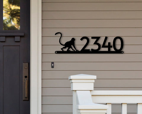Monkey Address Sign, Monkey Sign, Monkey Decor, Address Sign, Animal Theme Address Sign, Personalized Address Sign, Personalized Monkey Sign, Laser Cut Metal Signs Custom Gift Ideas