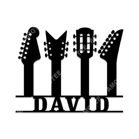 Custom Kinds Of Guitar Metal Sign, Metal Wall Decor For Guitarist, Metal Laser Cut Metal Signs Custom Gift Ideas