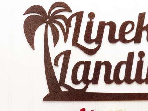 Tropical Palm Tree House Name Metal Sign Copper, Outdoor Sign, House Sign, Custom Sign, Personalized Sign, Laser Cut Metal Signs Custom Gift Ideas