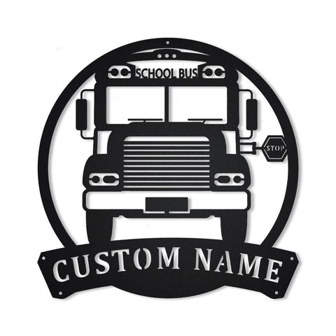 Personalized School Bus Driver Metal Sign Art, Custom School Bus Driver Monogram Metal Sign, Bus Driver Gifts, Job Gift, Home Decor, Laser Cut Metal Signs Custom Gift Ideas