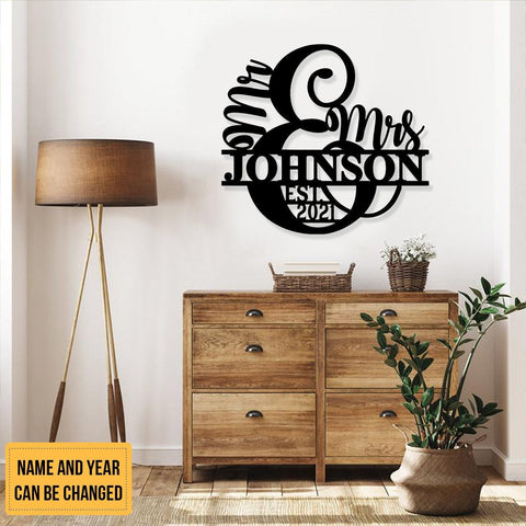 Personalized Name Metal Signs, Wedding Gift For Couple, Bridal Shower Decor, Anniversary Metal Sign, Bedroom Decor, Wedding Gift, Laser Cut Metal Signs Custom Gift Ideas