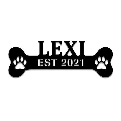 Personalized Dog Paw Bone Metal Sign, Pet Housewarming Home Decor, Metal Laser Cut Metal Signs Custom Gift Ideas