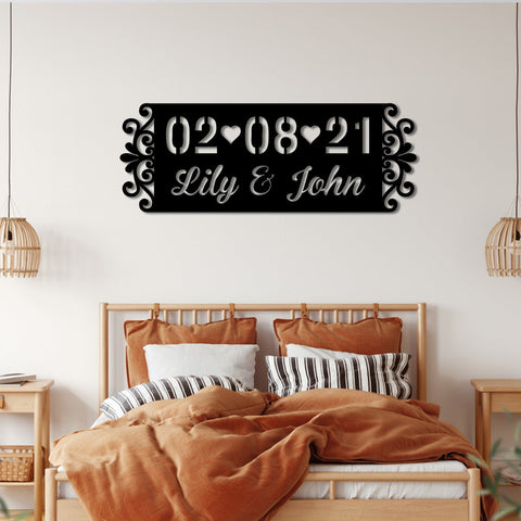 Personalized Name Valentines Day Metal Sign, Custom Home Decor Gift For Him, Her, Couple, Metal Laser Cut Metal Signs Custom Gift Ideas