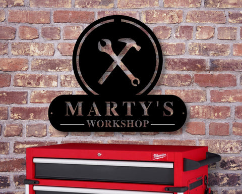 Black Friday Sale, Fathers Day Gift Personalized Workshop Sign Personalized Fathers Day Gift Personalized Metal Sign Custom Name S, Laser Cut Metal Signs Custom Gift Ideas