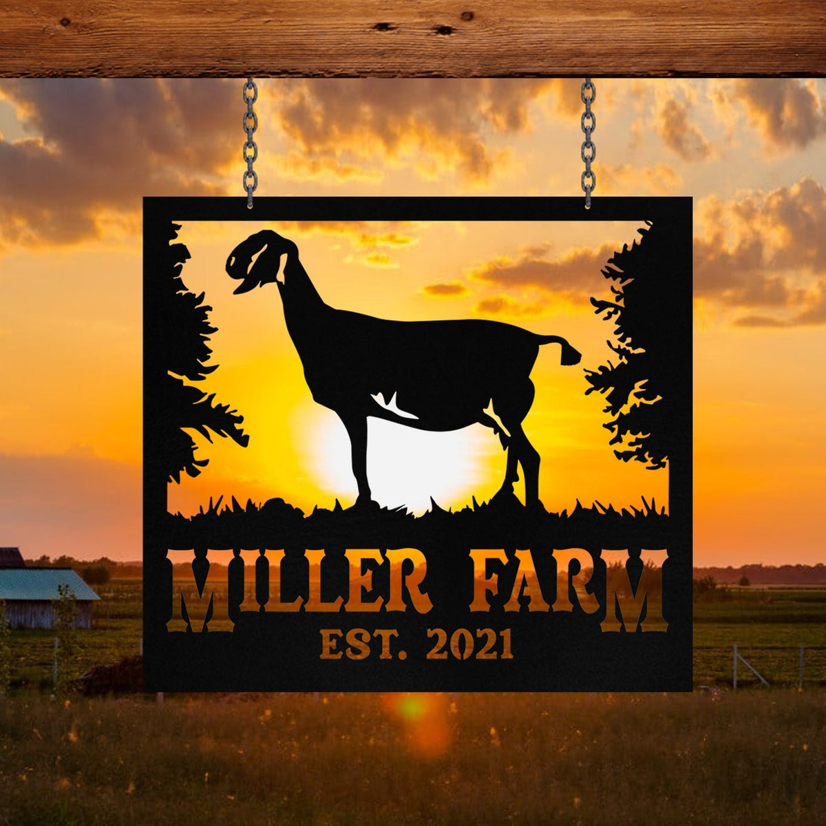 Personalized Metal Farm Sign Anglo Nubian Goat Monogram, Metal Laser Cut Metal Signs Custom Gift Ideas