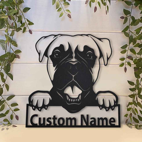 Personalized Boxer Dog Metal Sign Art, Custom Boxer Dog Metal Sign, Boxer Dog Funny, Dog Gift, Animal Custom, Laser Cut Metal Signs Custom Gift Ideas