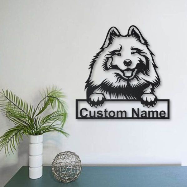 Keeshond Dog Personalized Metal Wall Decor, Cut Metal Sign, Metal Wall Art, Metal House Sign, Metal Laser Cut Metal Signs Custom Gift Ideas