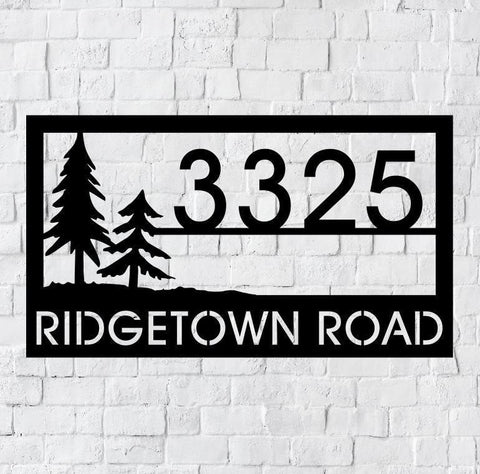Personalized Family Name Metal Address Sign, Housewarming Gift, Wedding Gift, Nature Metal Monogram Name Sign, Nature Address Metal Sign, Laser Cut Metal Signs Custom Gift Ideas