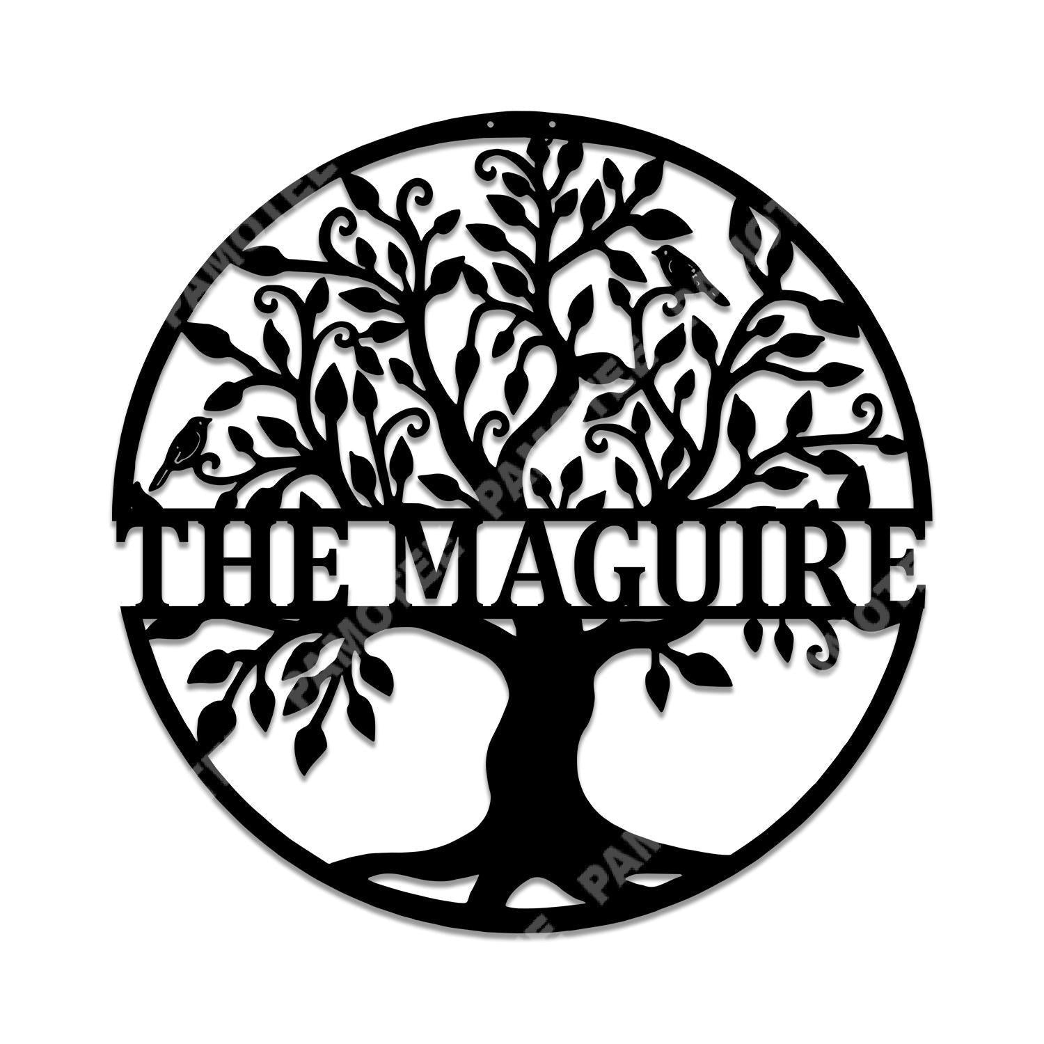 Personalized Name Tree Of Life Metal Decor, Natural Steel Art, Metal Laser Cut Metal Signs Custom Gift Ideas