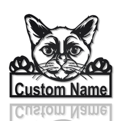 Personalized Burmese Cat Metal Sign Art, Custom Burmese Cat Metal Sign, Father's Day Gift, Pets Gift, Birthday Gift, Laser Cut Metal Signs Custom Gift Ideas