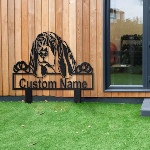 Personalized Basset Hound Metal Yard Art, Custom Basset Hound Metal Sign, Basset Hound Gifts Funny, Dog Gift, Animal Custom, Laser Cut Metal Signs Custom Gift Ideas