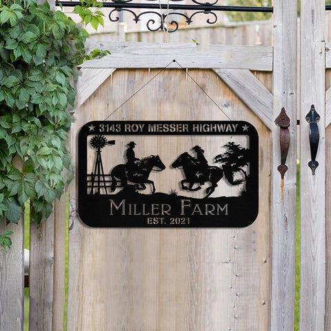 Personalized Metal Horse Rider Sign, Custom Outdoor, Farmhouse, Metal Laser Cut Metal Signs Custom Gift Ideas