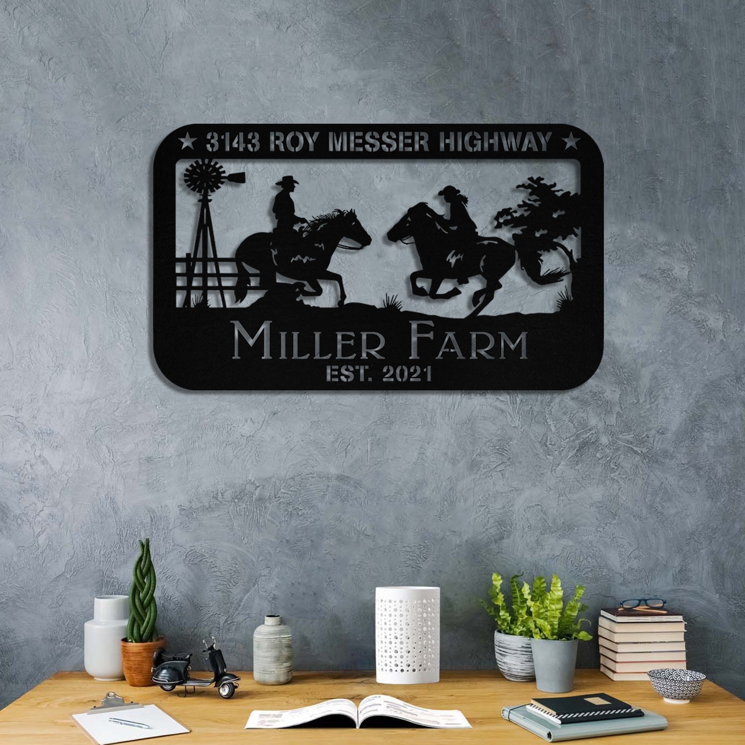 Personalized Metal Horse Rider Sign, Custom Outdoor, Farmhouse, Metal Laser Cut Metal Signs Custom Gift Ideas