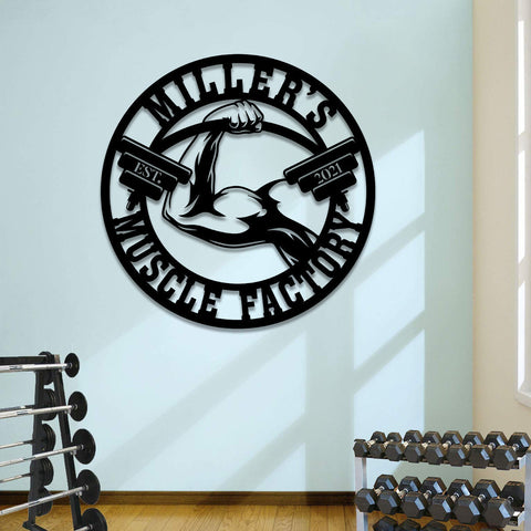 Personalized Metal Gym Sign, Fitness, Cross Fit Club, Home Decor, Anniversary Art Gift For Him/her, Metal Laser Cut Metal Signs Custom Gift Ideas