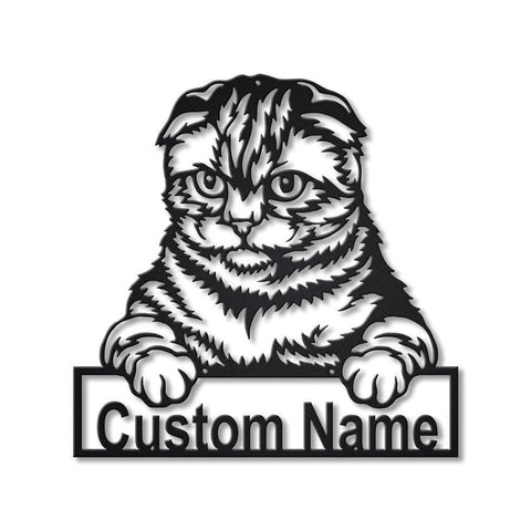 Personalized Scottish Fold Cat Metal Sign Art, Custom Scottish Fold Cat Metal Sign, Animal Gift, Pets Gift, Birthday Gift, Laser Cut Metal Signs Custom Gift Ideas