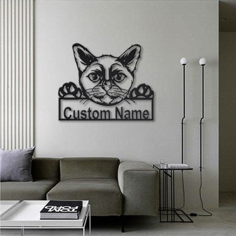 Personalized Burmese Cat Metal Sign Art, Custom Burmese Cat Metal Sign, Father's Day Gift, Pets Gift, Birthday Gift, Laser Cut Metal Signs Custom Gift Ideas