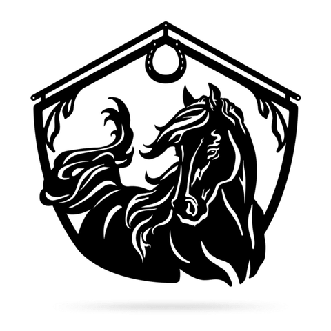 Horse And Barn Personalized Horse Metal Sign, Horseshoe Art, Western Decor, Initial Metal Sign, Housewarming Gift, Farmhouse Decor Afculture Metal Wall Art, Metal Laser Cut Metal Signs Custom Gift Ideas