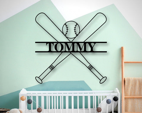 Personalized Metal Baseball Sign, Boys Baseball Art, Baby Shower Gift, Personalized Bat Sign, Baseball Party Decor, Boys Room Art, Laser Cut Metal Signs Custom Gift Ideas