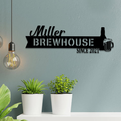 Personalized Beer Brewhouse Metal Bar Sign, Custom Pub, Tap, Lounge, Caf?, Home Wall Decor, Metal Laser Cut Metal Signs Custom Gift Ideas