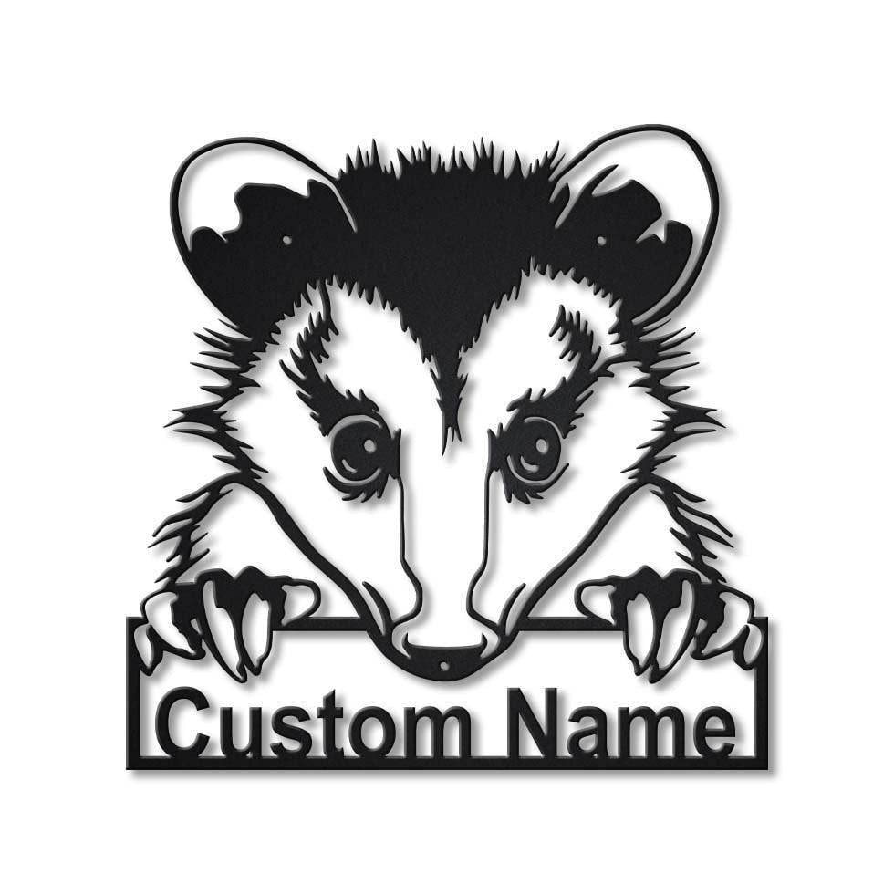 Personalized Opossum Monogram Metal Sign Art, Custom Opossum Metal Sign, Animal Funny, Father's Day Gift, Pets Gift, Birthday Gift, Laser Cut Metal Signs Custom Gift Ideas