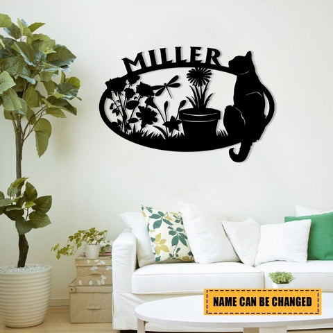 Cat Garden Metal Sign, Custom Pet Housewarming Metal Art, Wall Decor, Metal Laser Cut Metal Signs Custom Gift Ideas