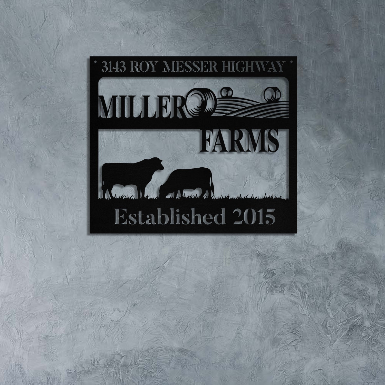 Personalized Metal Farm Sign Barn Cow Cattle Monogram, Metal Laser Cut ...