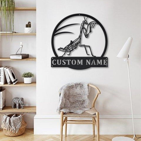 Personalized Mantis Monogram Metal Sign Art, Custom Mantis Metal Sign, Animal Funny, Lizard Gift, Pets Gift, Birthday Gift, Laser Cut Metal Signs Custom Gift Ideas