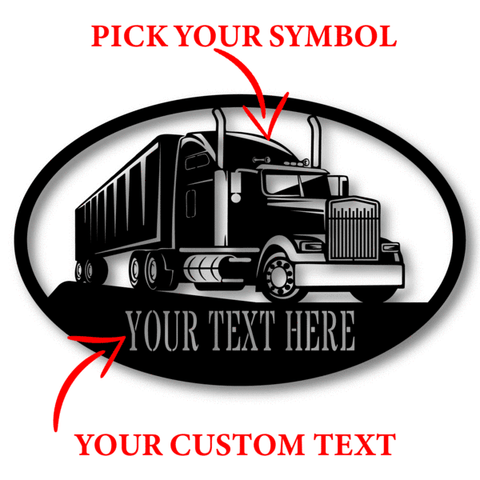 Truck Monogram Personalized Customized Metal Signs, Custom Metal Sign, Custom Signs, Metal Sign, Metal Laser Cut Metal Signs Custom Gift Ideas