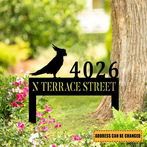 Custom Address Parrot Metal Art, Steel Yard Sign, Metal Laser Cut Metal Signs Custom Gift Ideas