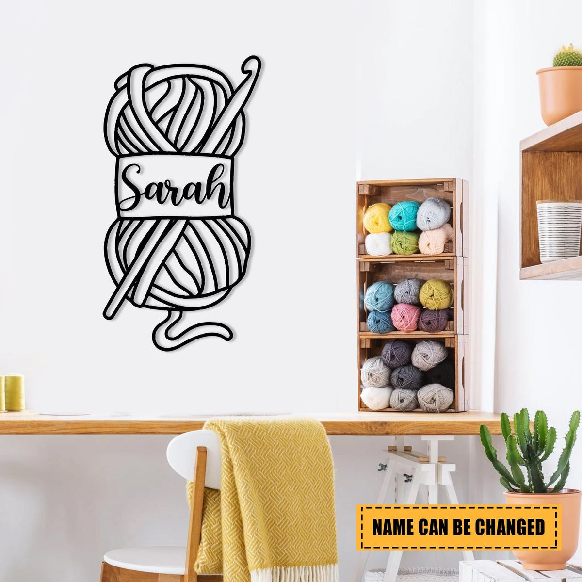 Personalized Crochet Knitting Metal Sign, Wedding, Anniversary Gift For Her, Metal Laser Cut Metal Signs Custom Gift Ideas