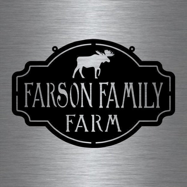 Metal Farm Sign , Moose Personalized Family Name Metal Sign Housewarming Gift Wedding Gift Personalized Gift Metal Wall Art, Laser Cut Metal Signs Custom Gift Ideas