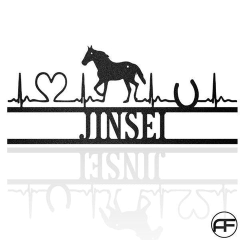 Metal Horse Sign With Heart Beat Custom Personalized Horse Metal Sign, Horseshoe Art, Western Decor, Initial Metal Sign, Housewarming Gift, Farmhouse Decor Afcultures Metal Wall Art, Metal Laser Cut Metal Signs Custom Gift Ideas