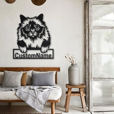 Personalized Holy Burma Cat Metal Sign Art, Custom Holy Burma Cat Metal Sign, Father's Day Gift, Pets Gift, Birthday Gift, Laser Cut Metal Signs Custom Gift Ideas