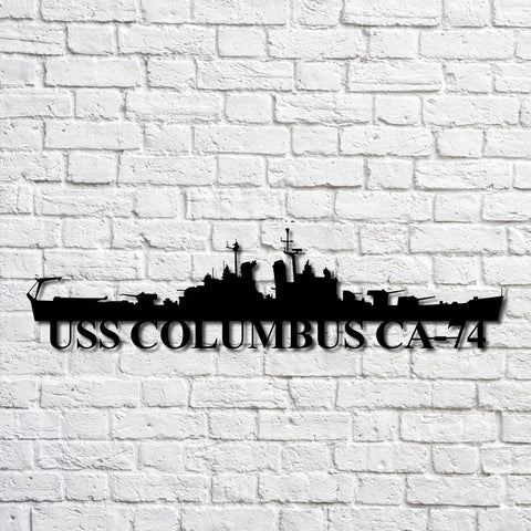 Aeticon PrintPrint Uss Columbus Ca74 Navy Ship Metal Art, Custom Us Navy Ship Cut Metal Sign, Gift For Navy Veteran, Navy Ships Silhouette Metal Art, Navy Home Decor Laser Cut Metal Signs Custom Gift Ideas