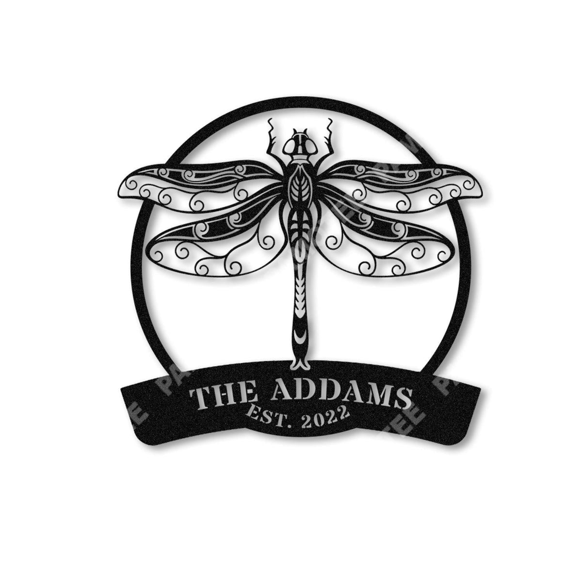 Custom Name And Est Date Dragonfly Metal Sign, Door Hanging, Metal Laser Cut Metal Signs Custom Gift Ideas