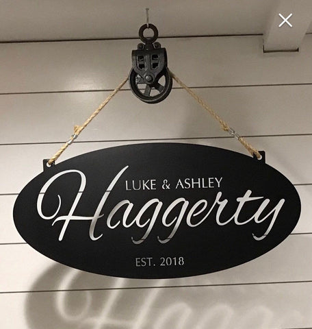 Personalized Metal Sign,laser Cut Sign With Your Name, Oval Address Sign, Metal Wall Art, Metal House Sign, Metal Laser Cut Metal Signs Custom Gift Ideas