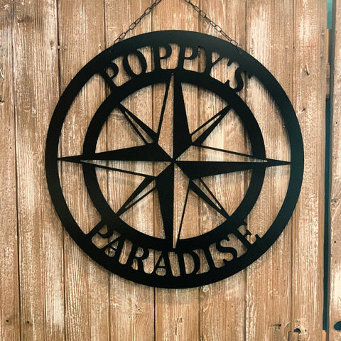 Compass Rose Design Personalized Home Address Or Family Name Decor, Father's Day Man Cave Gift Idea, Custom Door, Wall Hanger, Laser Cut Metal Signs Custom Gift Ideas