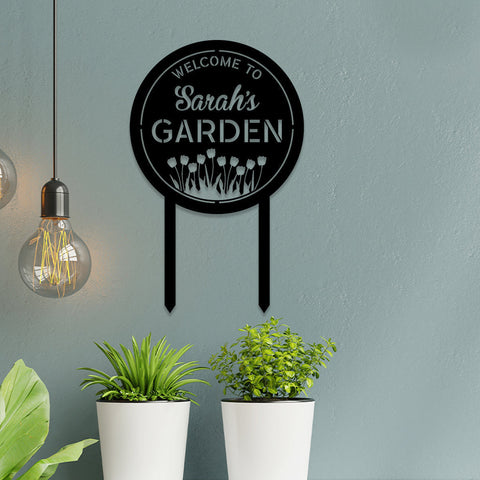 Personalized Metal Garden Sign, Outdoor Garden Stake, Anniversary Art Gift For Her, Gardening Lovers, Metal Laser Cut Metal Signs Custom Gift Ideas