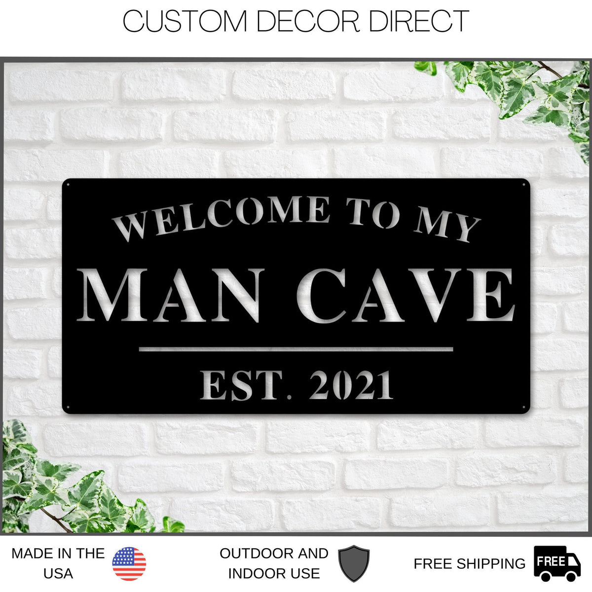 Aeticon PrintPrint Man Cave Sign, Man Cave Decor, Personalized Man Cave Sign, Gift For Dad, Fathers Day Sign, Welcome To My Man Cave, Man Cave Metal Sign, Dad Laser Cut Metal Signs Custom Gift Ideas