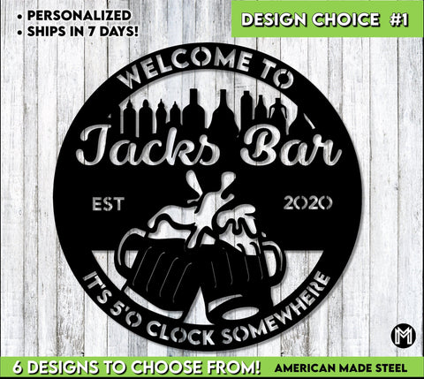 Aeticon PrintPrint Welcome To The Bar Sign, Cocktail Bar Sign, Bar Signs Made To Order, Personalized Cocktail Bar Sign, Metal Bar Sign, Pub Signs Laser Cut Metal Signs Custom Gift Ideas