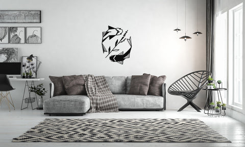 Fish Metal Wall Decor, Yin Yang Metal Wall Art, Housewarming Gift