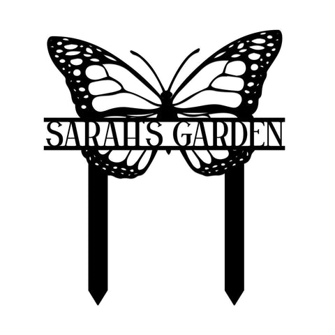 Personalized Butterfly Metal Garden Sign, Garden Stake, Home Decor, Wedding Art Gift For Her, Metal Laser Cut Metal Signs Custom Gift Ideas