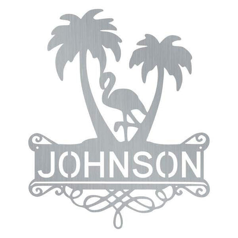 Flamingo Monogram Customized Metal Signs, Custom Metal Sign, Custom Signs, Metal Sign, Metal Laser Cut Metal Signs Custom Gift Ideas